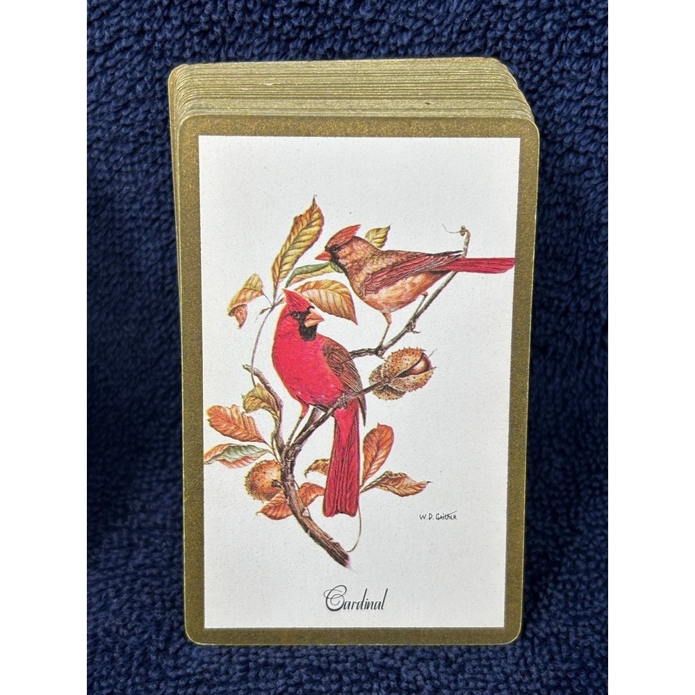 Vintage Congress Playing Cards 2 Decks Birds Cardinal Bluebird Gilded - Picture 3 of 6